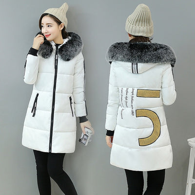 Abrigo Acolchado Largo Mujer Estilo Coreano Algodón Premium Ajustado