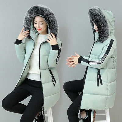 Abrigo Acolchado Largo Mujer Estilo Coreano Algodón Premium Ajustado - Image 3