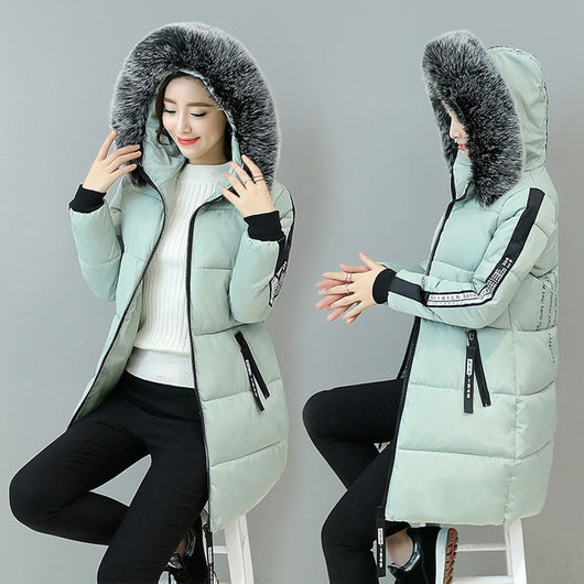 Abrigo Acolchado Largo Mujer Estilo Coreano Algodón Premium Ajustado - Image 3