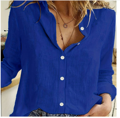 Blusa Cardigan Suelta con Solapa y Botones - Camisa Manga Larga para Mujer - Image 24