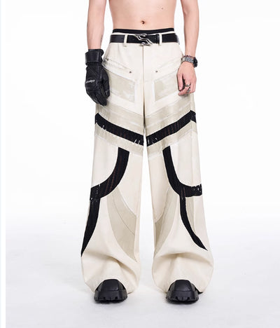 Pantalones Casuales de Invierno con Malla Calada y Detalles Patchwork - Image 25