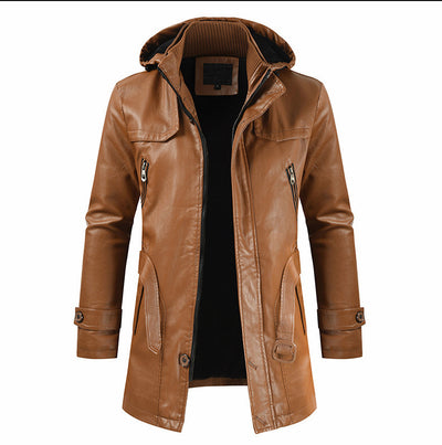 Abrigo de Cuero Largo para Hombre Talla Grande - Image 6