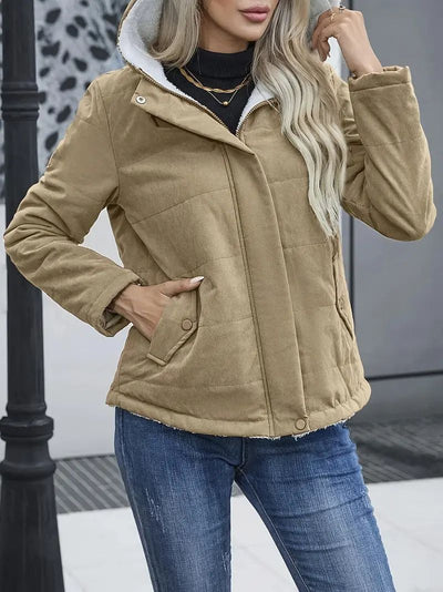 Abrigo de Invierno con Forro Polar y Capucha - Estilo Preppy Elegante para Mujer - Image 13