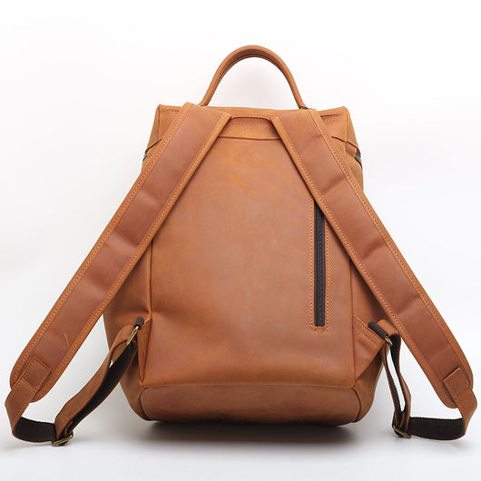 Mochila Retro Cuero Crazy Horse - Múltiples Compartimentos - Image 3