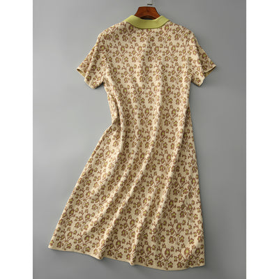 Vestido Polo Cuello Alto con Estampado Floral Pastoril - Image 21