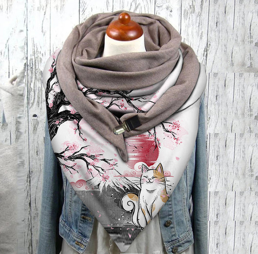 Bufanda Unisex con Estampado de Gato - Diseño Minimalista - Image 9