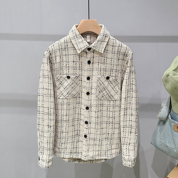 Chaqueta Camisa Tweed Cuadros para Hombre - Manga Larga