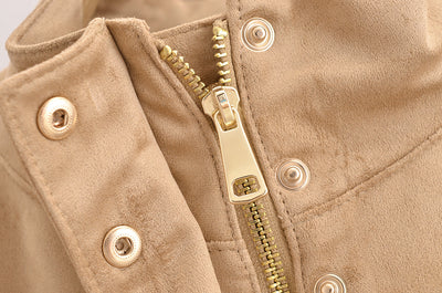 Chaqueta Casual de Cuello Alto en Ante y Forro Polar para Mujer - Image 14