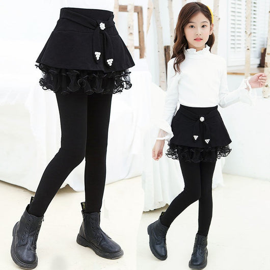 Leggings Niña con Efecto Dos Piezas y Forro de Terciopelo - Image 3