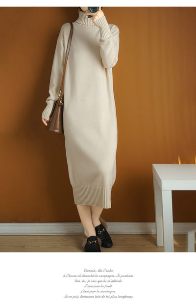 Vestido Tejido Cálido Estilo Coreano con Relleno de Lana - Image 8