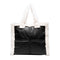 Bolso Tote de Lana Cuadrillé con Costuras Reforzadas