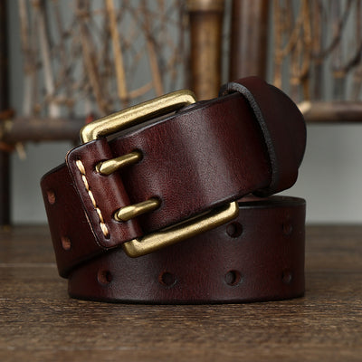 Cinturón de Cuero para Hombre con Hebilla Doble Pasador - Image 3