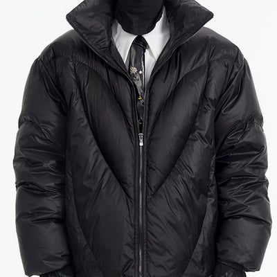 Abrigo de Invierno Grueso con Cuello de Pie Negro - Image 12