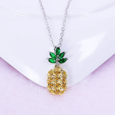 Conjunto de Aretes y Collar Piña Cristal con Árbol de Coco - Image 3