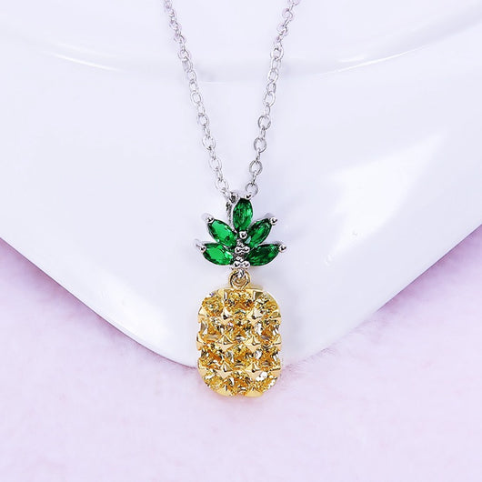 Conjunto de Aretes y Collar Piña Cristal con Árbol de Coco - Image 3