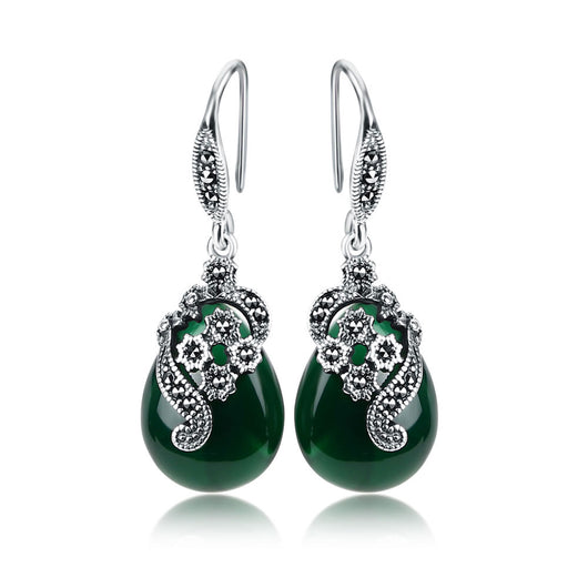 Aretes de Calcedonia Verde Vintage - Image 3