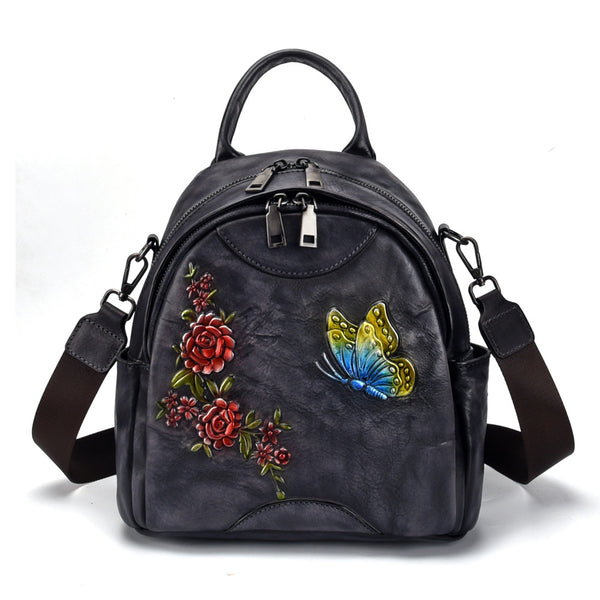 Mochila de Cuero Genuino Estilo Vintage