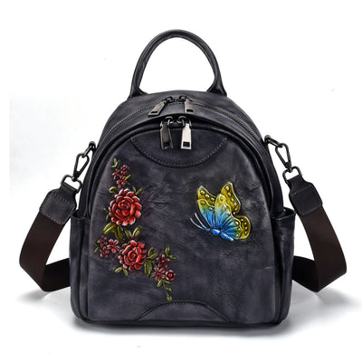 Mochila de Cuero Genuino Estilo Vintage