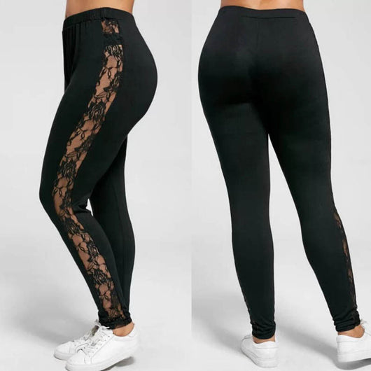 Leggins Tallas Grandes con Encaje Calado Sexy - Image 10