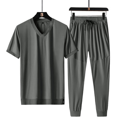 Camiseta Deportiva Hombre Talla Grande Cuello V Seda de Hielo Manga Corta - Image 5