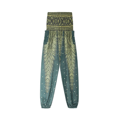 Pantalones Yoga Sueltos Estampado Floral Pierna Ancha Largos - Image 9