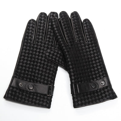 Guantes de Piel de Oveja Tejidos con Pantalla Táctil y Forro de Terciopelo para Hombre - Image 13