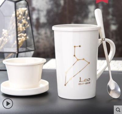 Taza de Cerámica Creativa con Tapa, Cuchara y Filtro para Té - Image 20