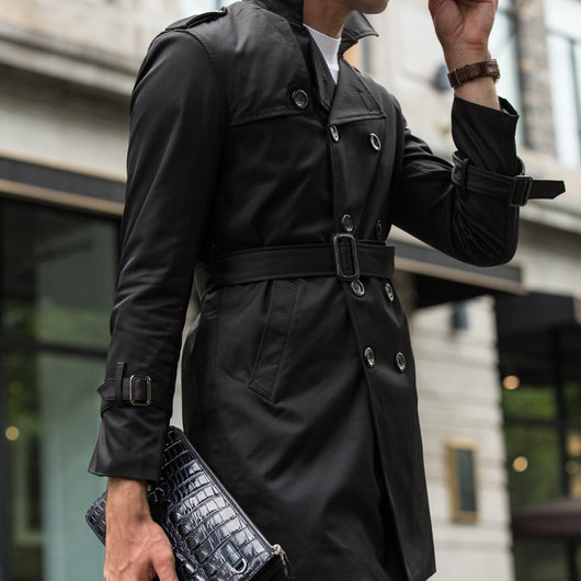 Abrigo Trinchera Casual para Hombre Largo Medio - Image 10