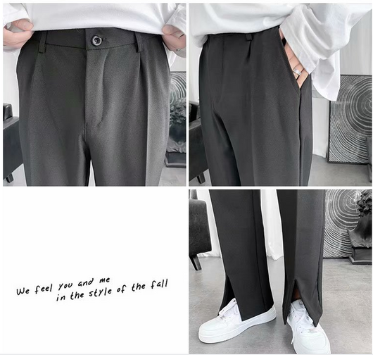 Pantalones Rectos con Aberturas Laterales y Efecto Acampanado - Image 8