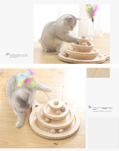 Juguete Interactivo de Madera para Gatos con Plataforma Giratoria - Image 16