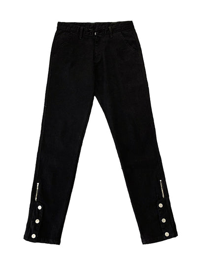 Jeans Negros de Corte Recto con Detalles de Herraje Moderno - Image 2