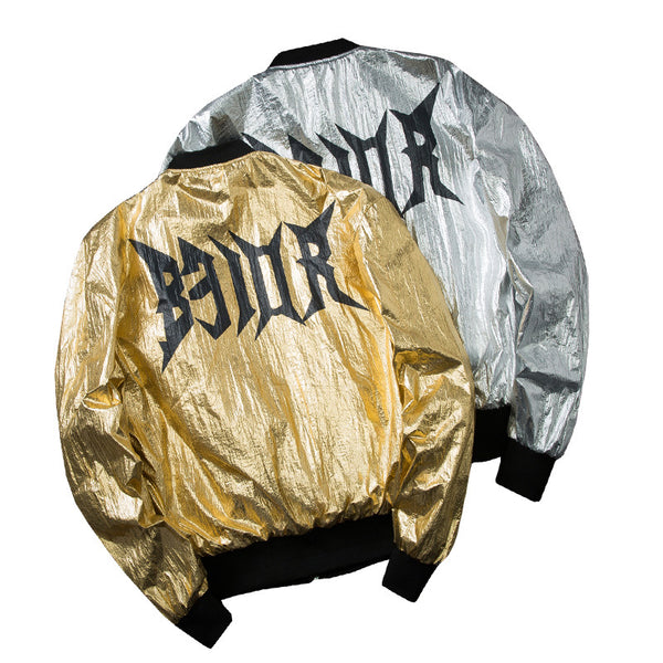 Chaqueta Bomber Reversible Hip Hop Rojo Estilo Harajuku Unisex