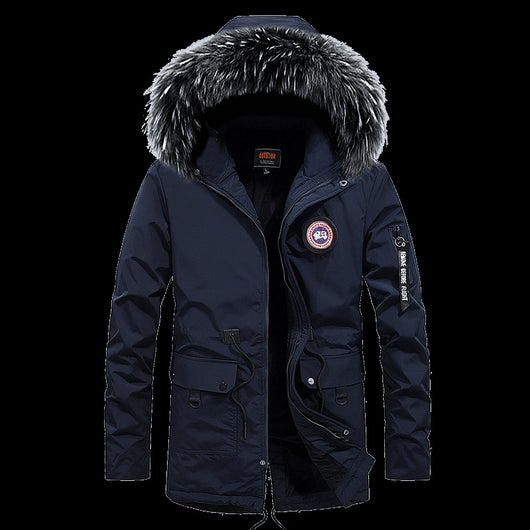 Abrigo de Invierno para Hombre con Cuello de Pelaje - Algodón Grueso y Cálido - Image 9