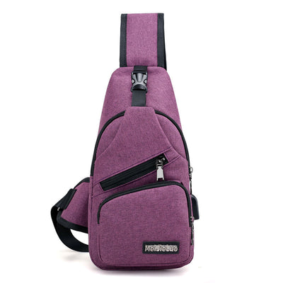 Bolsa de Pecho USB Carga Rápida - Mochila Deportiva Hombre Tela Impermeable - Image 11