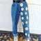 Pantalones Denim Slim Estampados