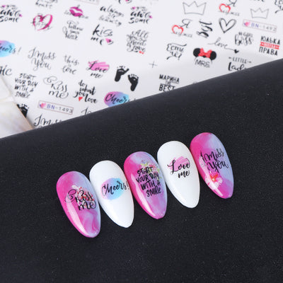 Calcomanías de Uñas con Diseño de Labios y Letras - Colección Love - Image 7