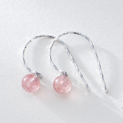 Aretes de Plata S925 Fresa con Cristales - Ganchos para Mujer - Image 9