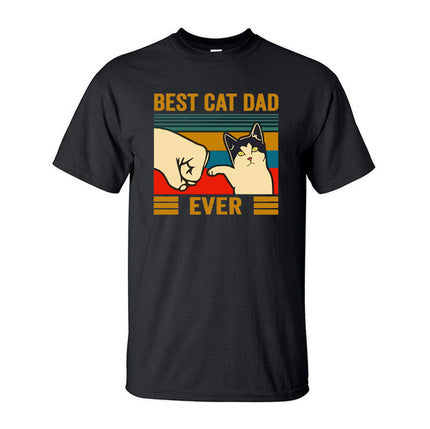 Playera con Estampado de Gatos Cuello Redondo Manga Corta