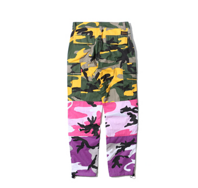 Pantalón Cargo Táctico Camuflaje Tri Color Baggy Hip Hop Streetwear - Image 5