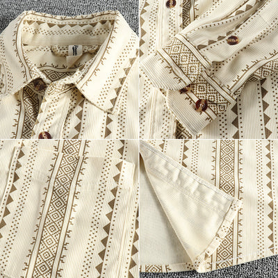 Camisa Casual Hombre Estilo Navajo Retro Americano - Image 4