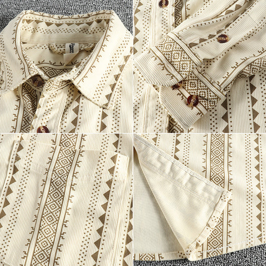Camisa Casual Hombre Estilo Navajo Retro Americano - Image 4