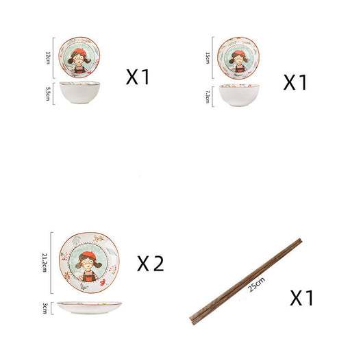Juego de Platos para Arroz de Cerámica con Diseño de Cuento de Hadas - Image 2