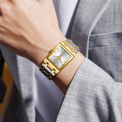 Reloj de Pareja Cuadrado Acero Inoxidable Estilo Ejecutivo - Image 14