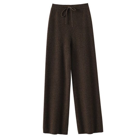 Pantalones de Lana Cintura Alta Relajados de Corte Recto - Image 10