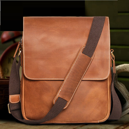 Bolso Bandolera de Cuero Genuino Hecho a Mano para Hombre