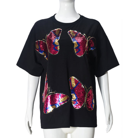 Blusa Escote Redondo con Lentejuelas Bordadas para Mujer - Image 14