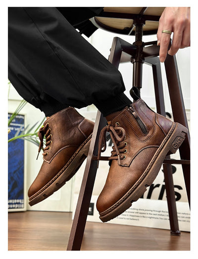 Botas Altas Estilo Británico Retro para Hombre - Casual y Versátil - Image 13