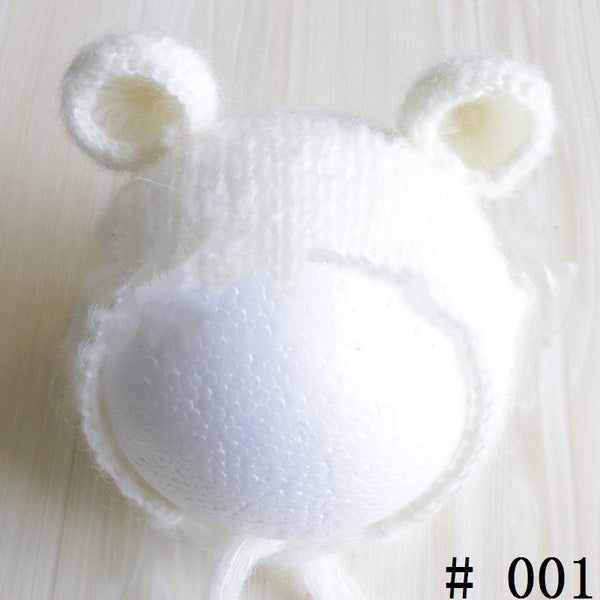 Gorro Suave de Mohair para Fotografía de Bebés - Tejido Artesanal
