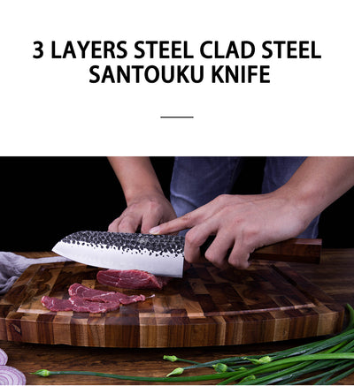 Set de 4 Cuchillos Japoneses Profesionales Nakiri y Santoku con Mango Octagonal - Image 4