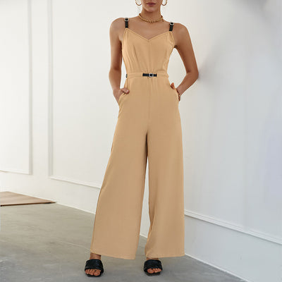 Jumpsuit Deportivo Ajustado sin Mangas - Diseño Liso Europeo